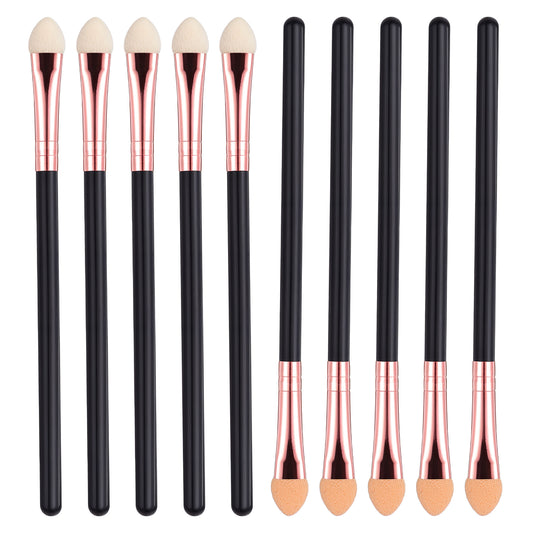 10Pcs Sponge Eyeshadow Brush Sets Eyeshadow Applicators Stick Portable Makeup Brushes for Women Sponge Double Sided Washable Reusable Professional Eye Shadow Makeup Applicator Tool for Women