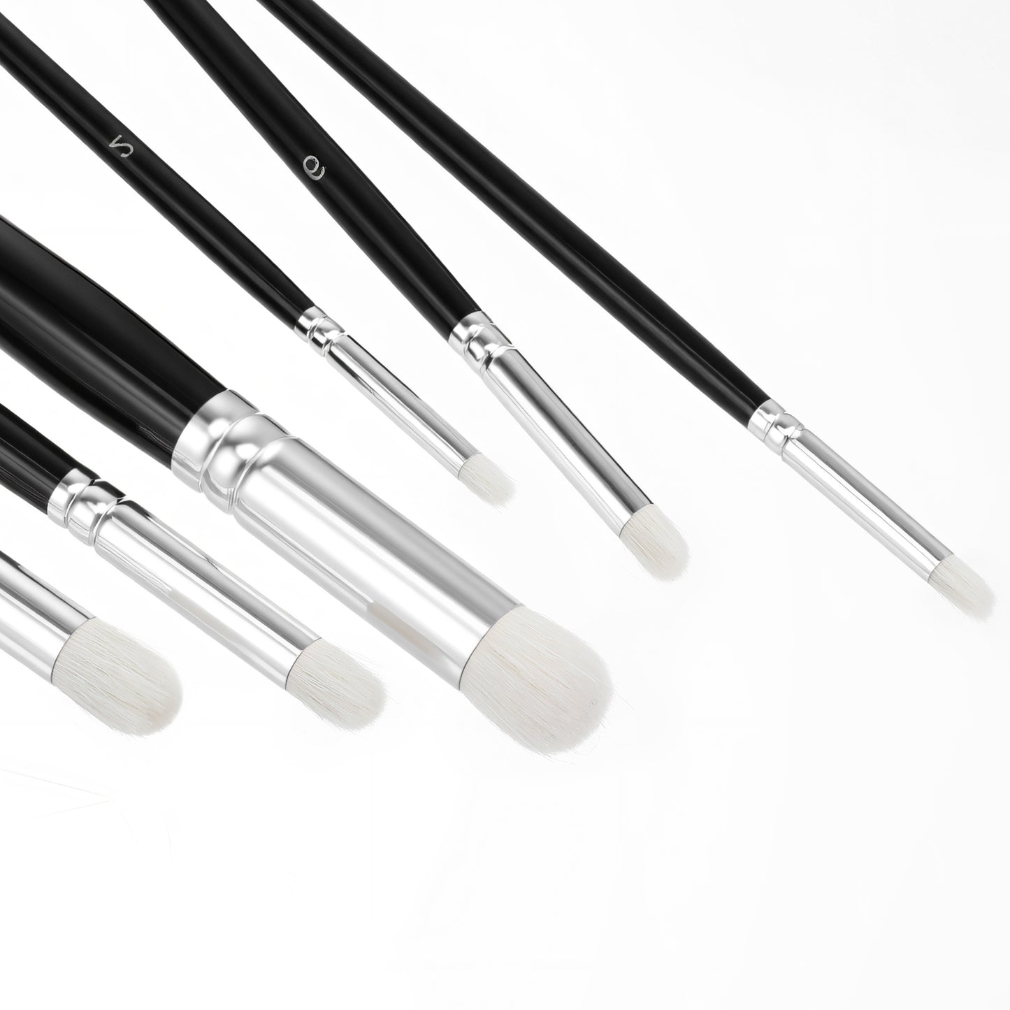 Miniature Dry Brush Set for Precise Detailing, 6 Sizes Professional Model Painting Brush Hobby Detail Paint Tools with Soft Bristles for Hobbyists, Miniatures, Acrylic, Oil, Watercolour