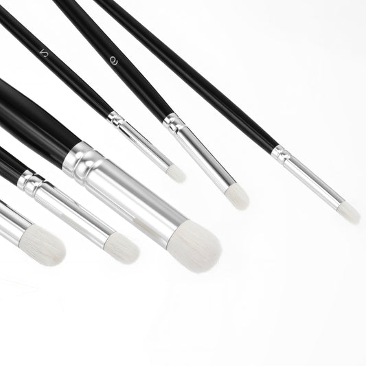 Miniature Dry Brush Set for Precise Detailing, 6 Sizes Professional Model Painting Brush Hobby Detail Paint Tools with Soft Bristles for Hobbyists, Miniatures, Acrylic, Oil, Watercolour