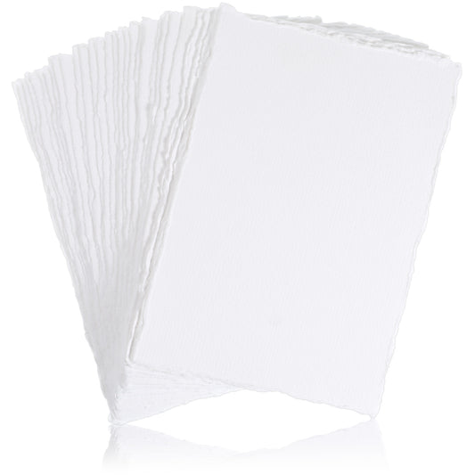 30 Sheets Deckle Edge Watercolor Paper 10 x 15 cm 300 GSM Cotton Textured Mixed Media Paper for Painting, Wedding Invitations, Cards, Crafts
