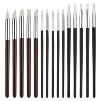 15Pcs Sculpting Tools Silicone Paint Brush 5 Shapes Head Silicone Brushes for Crafts Rubber Paint Pens Flexible Clay Carving Tools for Handicraft Pottery Handicraft Nail Artwork Acrylic Paints Gouache