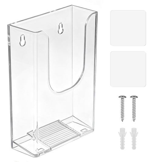 4 x 6 Inches Wall Mount Brochure Holder Clear Acrylic Flyer Holder Wall Pamphlet Display Stand for Ofiice School Exhibition Transparent Hanging Holders for Mail Menus Booklets Envelopes