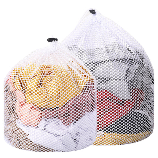 2Pcs Drawstring Laundry Bag, Mesh Wash Bags Laundry Bags, Travel Laundry Bags, Mesh Laundry Bag, Washing Bags for Washing Machine, Mesh Wash Bags for Blouse, Underwear(30x40&40x50cm)