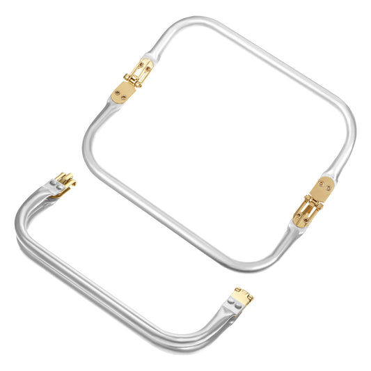 2Pcs 8" Purse Frame Rectangle Lock Frame Kiss Lock Metal U-Shaped Bag Handle Purse Hardware Inner Kiss Clasp for DIY Handle Bag Making Supplies Sewing Clutch Crafts