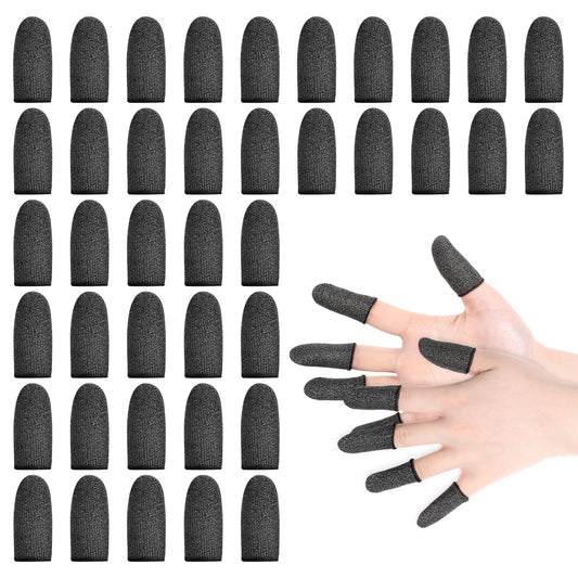 40 Pieces Gaming Finger Sleeve, 24-Needle Silver Fiber Anti Sweat Breathable Seamless Touchscreen Cover, Touchscreen Finger Cover for Phone Game