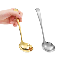2 Pcs Small Ladle 7.9 Inch Gold Silver Gravy Ladle 18/10 Stainless Steel Sauce Ladles Silver Small Gravy Soup Ladles for Spooning Sauces or Gravies