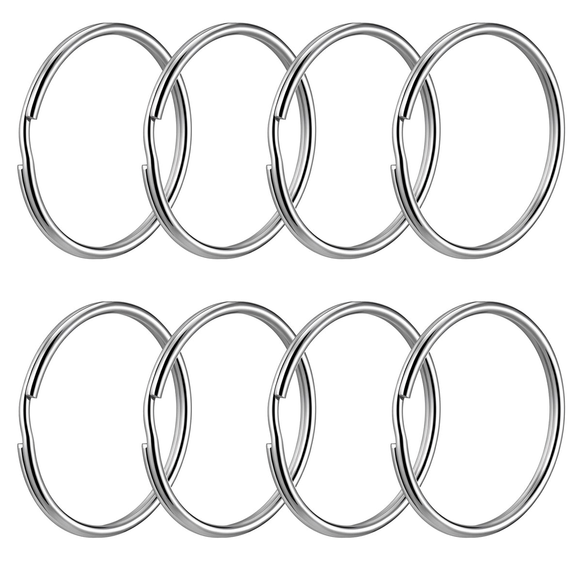 Zyghjort Key Rings Heavy Duty, 8 Pcs 1.9 Inch Split Rings for Keychains