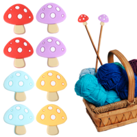 8 PCS Mushroom Knitting Needle Point Protectors, Cute Silicone Knittings Needles Cap Knit Needles Tip Hugger Needle Point Protectors Knit Accessories for Beginners Knitting Craft DIY Quilting Art