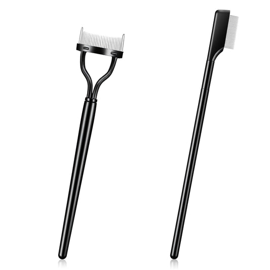 2 Pcs Eyelash Separator Metal Teeth Eyelash Comb Separator Lash Brush Separators Eyebrow Comb Eye Makeup Applicator Definer Lash Combs Grooming Brushes for Separating Combing Lashes (2 styles)