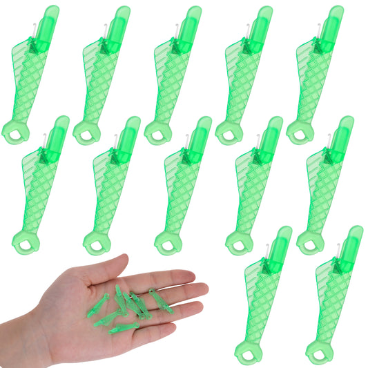 12PCS Generic Fish Mouth Sewing Machine Needle Threader Fish Type Needle Threader Tool Quick Sewing Loop Sewing Machine Needle Threader Tool for Sewing Clothes and Craft Supplies, Green
