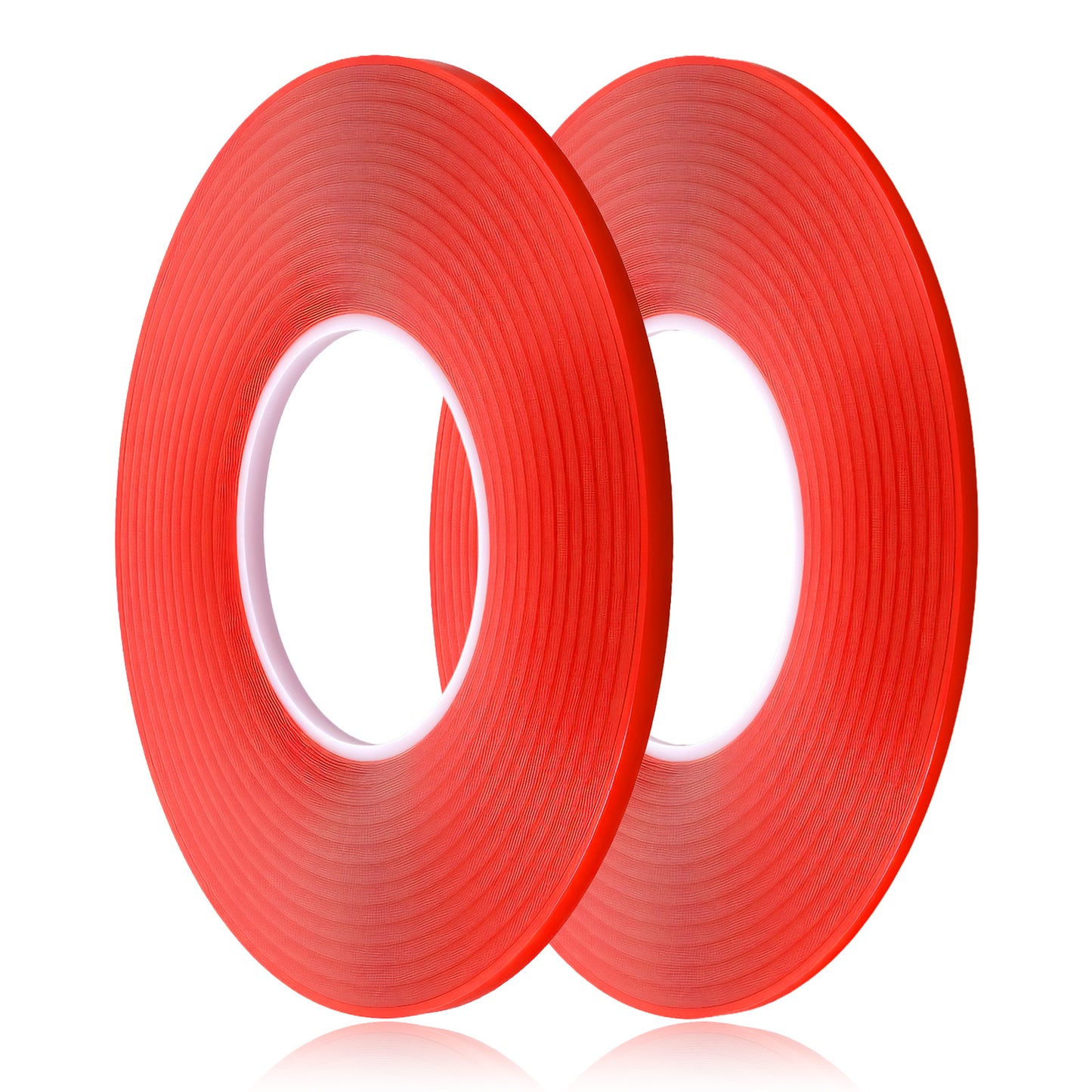 Exircy 2 Pcs Double Sided Red Line Tape, Fine Tape Red 2Size Heat Resistant Super Sticky Adhesive Fine Masking Tapes Painter Adhesive Automotive for DIY Car Auto Paint (33Ft x 2 Roll)