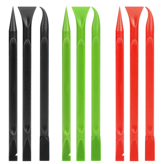 Plastic Scrapers Non Scratch, 9 Pcs Pen-Shaped Crevice Cleaning Tool Multipurpose Sticker Remover Tool for Kitchen, Tight Spaces, Auto Detailing, Paint (Green, Blue, Orange)