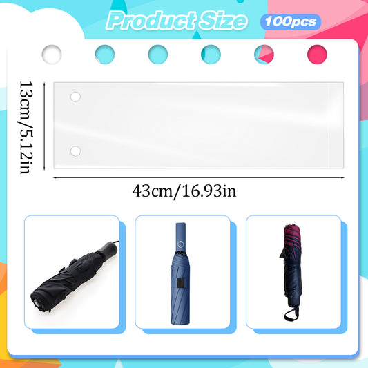 Xthrotsenk 100 Pcs Clear Disposable Wet Umbrella Bags Replacement Short Handle Umbrella Rain Bags Plastic Umbrella Sleeves to Keep Lobby Floors Dry, Universal Fit Wet Umbrella Bags