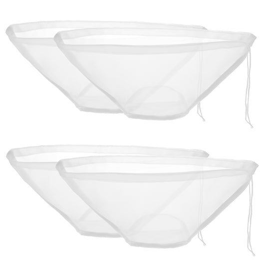 Cheese Cloths Bags, 4 Pieces Bowl-Shaped Nylon Nut Milk Bag Reusable Filter Cloth Cold Brew Bag Fine Mesh Cheese Cloth Strainer Bag for Almond Milk Tea Juice Greek Yogurt Grape Wine Straining