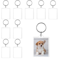 10 Pcs Acrylic Picture Keychain Clear Double Sided Blank Picture Keychain Acrylic Blank Photo Picture Frame Keychain Holder for DIY Insert 4.5×3.5 cm Photo