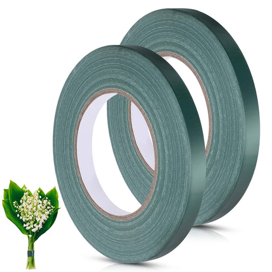 Floral Tape, 2 Rolls 1/2" Wide Green Floral Tape for Fresh Flowers Waterproof Flower Tape Florist Supplies for Wedding Bouquets, Flower Arrangements, Corsages, DIY Crafts Decorations (100Ft/33.4 Yd)