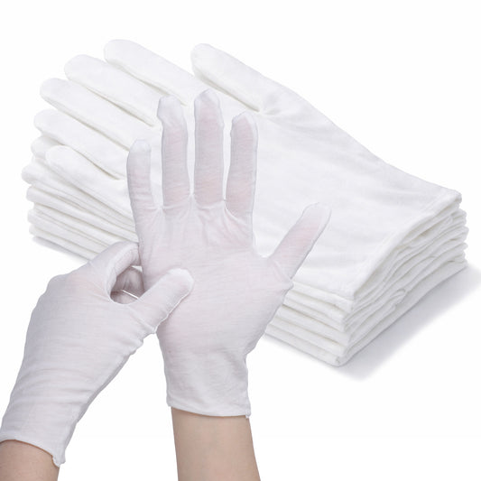 5 Pairs Cotton Gloves for Dry Hands, Reusable Moisturizing Gloves, Soft Cloth Glove, Thin Cotton Glove for Sleeping, Spa, Coin, Jewelry and Archival Handling Women and Men