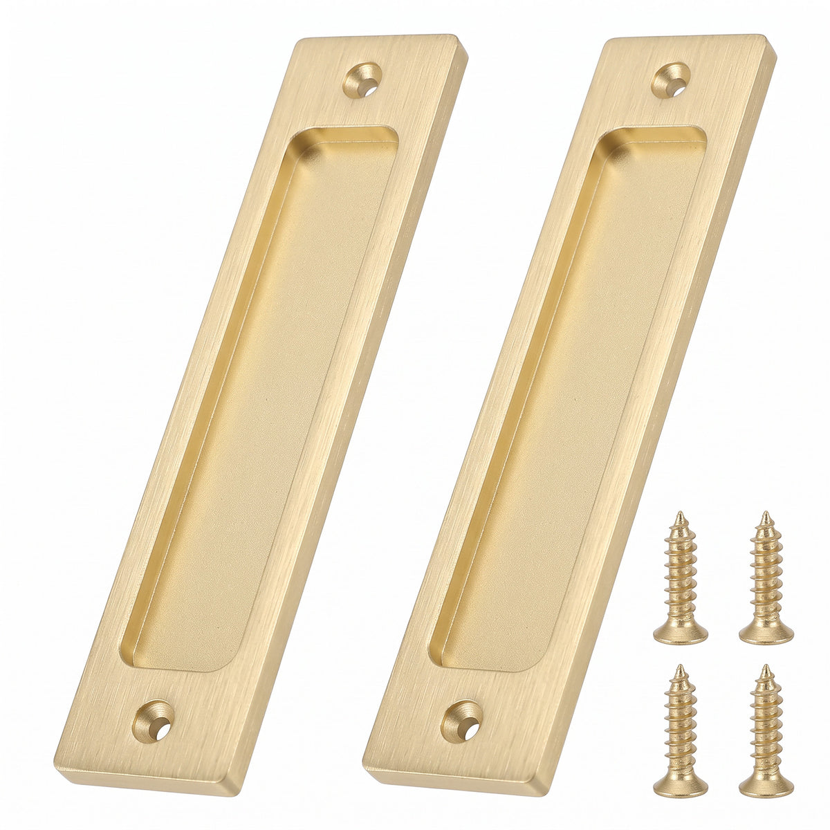 KALIONE Sliding Barn Door Closet Handles Pulls, 2 Pack, Brushed Gold