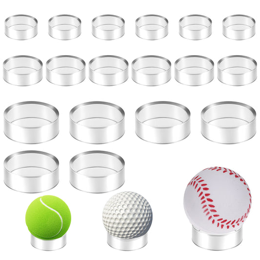 18 PCS Clear Sphere Display Stand, 3 Sizes Clear Round Plastic Crystal Ball Stand Acrylic Sphere Holder Round Baseball Ring Stands, Baseball Display Stands for Decorative Eggs Crystal Balls