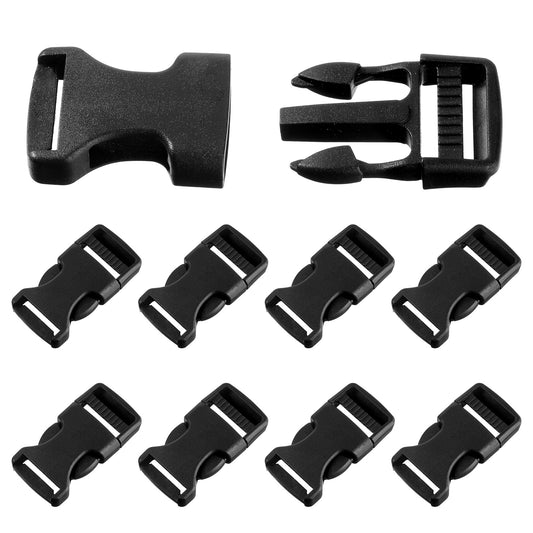 Zyghjort Quick Side Release Buckle, 8 Pcs 1/2" Plastic Buckles for Straps Adjustable Backpack Belt Buckle Replacement for DIY Crafts Luggage Strap Outdoor Camping