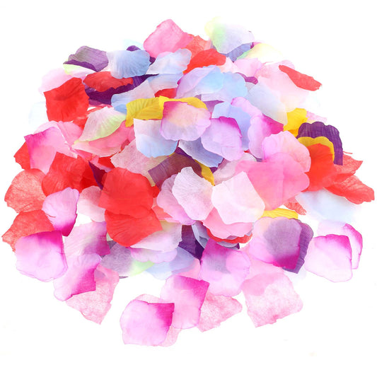 Xthrotsenk 1000 pcs Fake Flower Petals Artificial Petals for Decoration, Multicolor Silk Rose Petal for Flower Girl Basket, Wedding Party, Valentine's Day (10 Color)