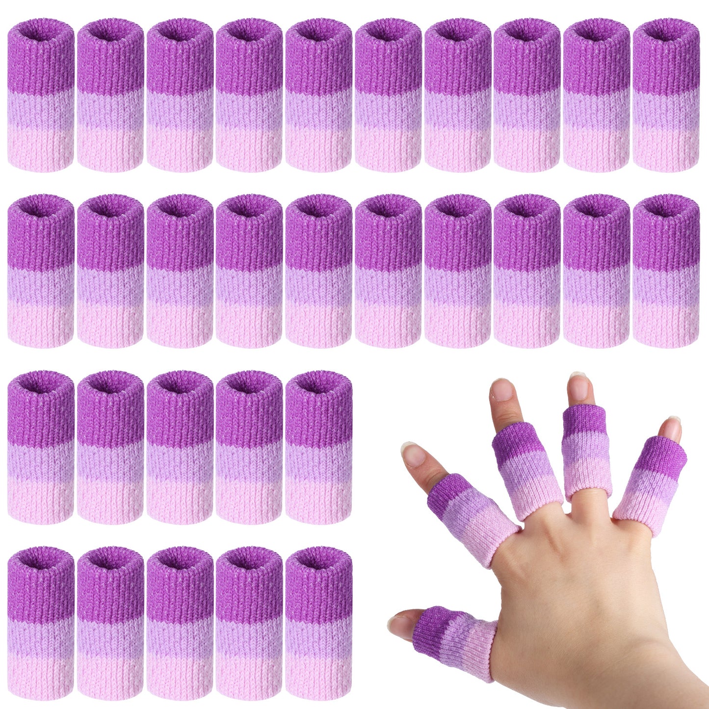 30PCS Crochet Finger Guard, Compression Crochet Finger Sleeves, Elastic Knitting Finger Protector, Breathable Protectors Thumb Splint Brace for Writing, Arthritis Pain Relief, Basketball Sport