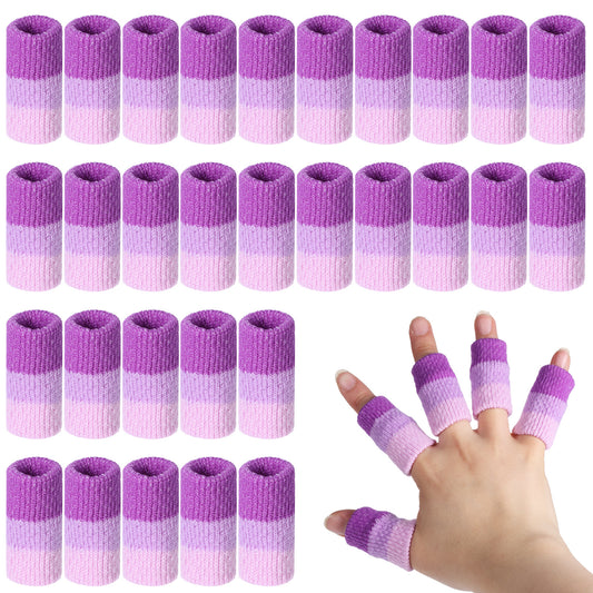 30PCS Crochet Finger Guard, Compression Crochet Finger Sleeves, Elastic Knitting Finger Protector, Breathable Protectors Thumb Splint Brace for Writing, Arthritis Pain Relief, Basketball Sport