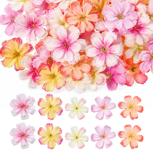 Ezymivs 50 PCS Artificial Flower Heads, Small Fake Daisy Flowers Heads