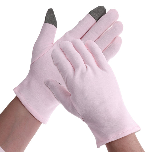 2 Pairs Polyester Moisturizing Gloves, Touch Screen Moisturizing Gloves Hand Spa Gloves Repair Rough Cracked Dry Chapped Hands Skin Pink