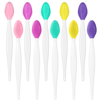 10 Pcs Multicolor Silicone Lip Brush, Double-Sided Silicone Exfoliating Brushes, Facial Cleansing Brushes, Face Cleansing Brush Tools for Face Scrubber & Lip Scrubber