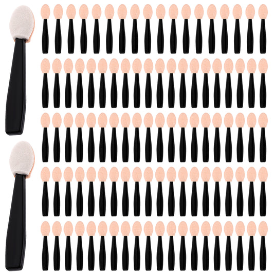 100Pcs Eyeshadow Applicators, Disposable Eye Shadow Applicator Sticks Mini Portable Travel Eyeshadow Brush Set Dual Sides Eye Shadow Brushes Multipurpose Eye Makeup Brushes with Sponge Tip for Women