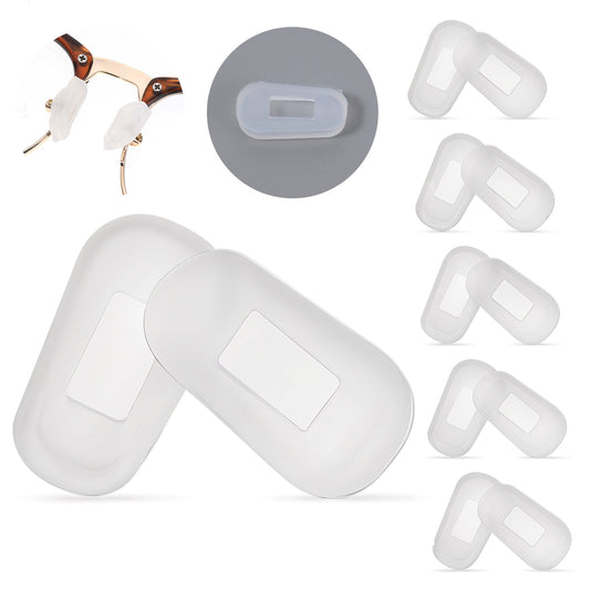 Eyeglass Nose Pads Covers Soft Silicone Nose Pads Slip-on Eyeglasses Nose Bridge Pads Anti-Slip Nose Guards White Anti Slip Nose Pads for Glasses Repair Kit (5 Pairs)