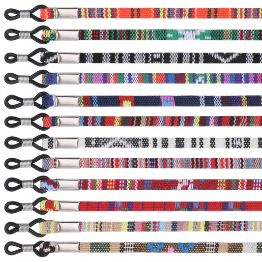 Psyqtsuary Glasses Strap, 12 Pcs Multicolor Glasses Holder Strap Nylon Safety Eyeglass Lanyard Eye Glasses Holders Around Neck for Men and Women