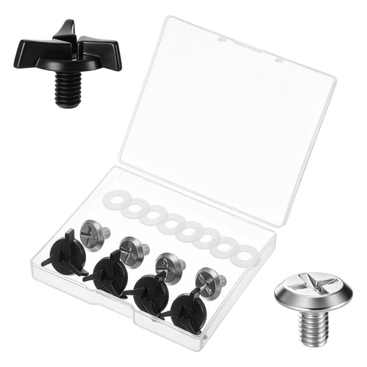 Alrhso 8 PCS Motorcycle Helmet Screws Helmet Visor Screws Motorcycle Helmets Accessories Replacement Screw with 8PCS Rubber Washers for Motorcross Helmets (Black, Silver)