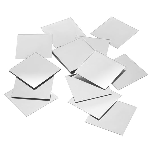 25 Pcs Mini Acrylic Mirror Small Acrylic Square Mirror Tiles Adhesive Small Mirror Sticker for DIY Bathroom Living room Bedroom Wall (7.5 cm / 3 in)