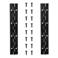 Piano Hinge, 2 Pcs 8 Inch Black Stainless Steel Continuous & Piano Hinges with 16pcs Screws, 1.2" Open 0.04 Inch Thick Heavy Duty Piano-Hinge for Folding Cabinet Doors Toolbox Wooden Box Furniture