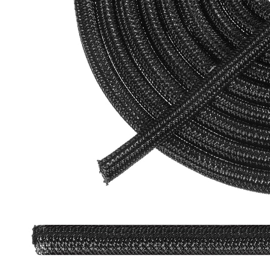 10ft - 1/4 inch Cable Protectors for Cords, Cord Protectors from Pets No Chew Flexible Self Wrapping Cable Sleeve Protector for USB Audio Automotive Power Cord (Black)