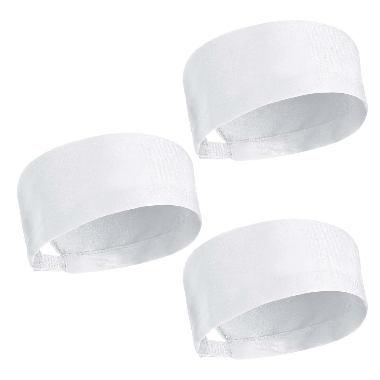 Xthrotsenk 3Pcs Chef Skull Cap White Chefs Hats for Men Women Unisex White Chef Beanie Adjustable Catering Butcher Hat Chefs Hat Washable for Adults, with Breathable Mesh Top
