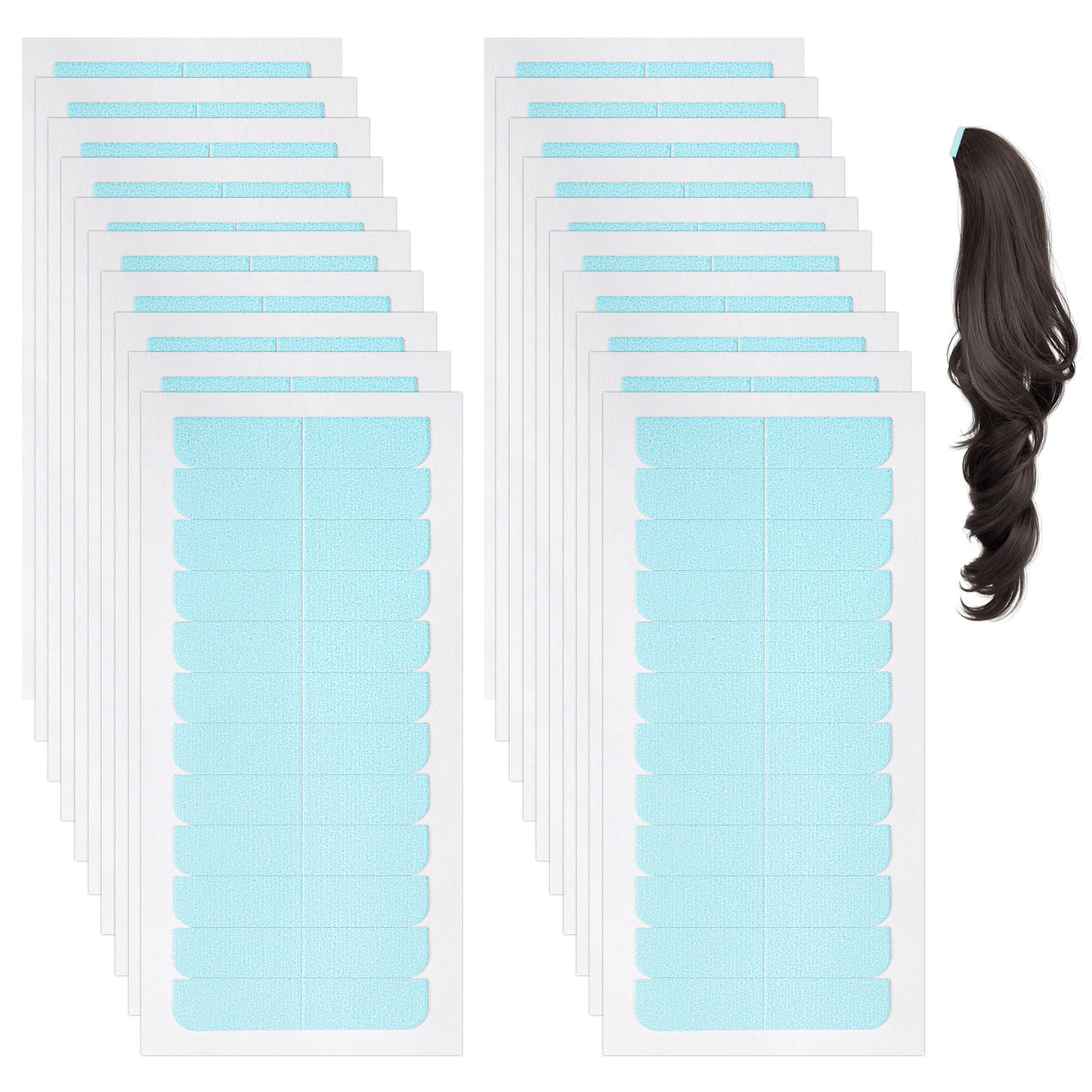 240 Pcs Tabs Hair Extension Tape, 1.57 x 0.31 Inch Human Replacement Tape for Hair Extensions, Ultra Thin Toupee Tape for Wig, Double Sided Strong Hair Extensions, No-Residue