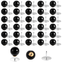 30 Sets No Sew Black Pearl Buttons Detachable Safety Brooch Pins Decorative Pearl Buttons for Clothes, Shirts, Dress, DIY Crafts for Women (10mm)
