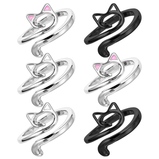 6PCS Knitting Crochet Loop Rings, Crochet Rings for Fingers, Crochet Tension Ring, Adjustable Knitting Crochet Loop Rings for DIY Crafts Mother Grandma Gift