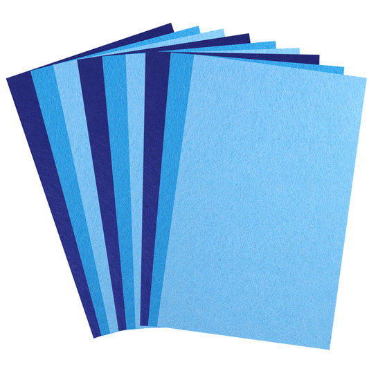 20 x 30 Cm Blue Felt Sheets for Crafts, 9 PCS Thin Sewing Felt Fabric Sheet Stiff Felts Paper Non-Woven Felts Fabric Craft Sheets for DIY Art Crafts Sewing Projects Making Supplies