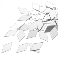 300 Pcs Diamond Shape Mirror Mosaic Tile 1 Inch Acrylic Small Rhombus Mirror Square Triangle Mirror Tile Adhesive Mini Craft Mirror Pieces for Art Wall Door Crafts DIY Supplies Home Decor
