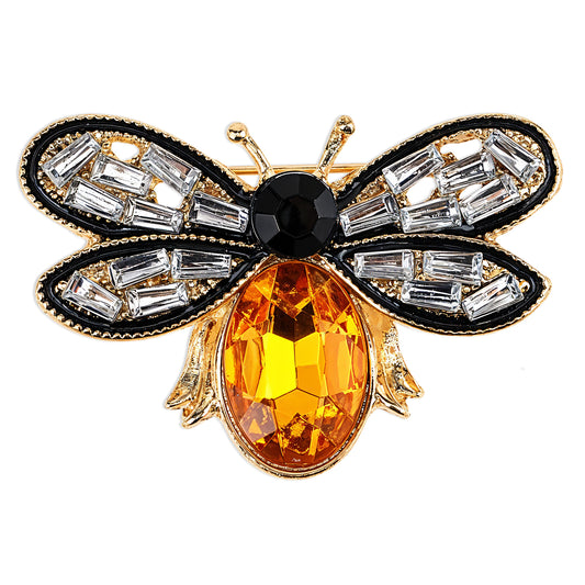 Bee Pin, Honey Bee Rhinestone Brooch Pins Vintage Crystal Bee Brooch Insect Themed Bee Lapel Pins Stylish Accessories for Women Men Party Dating Anniversary