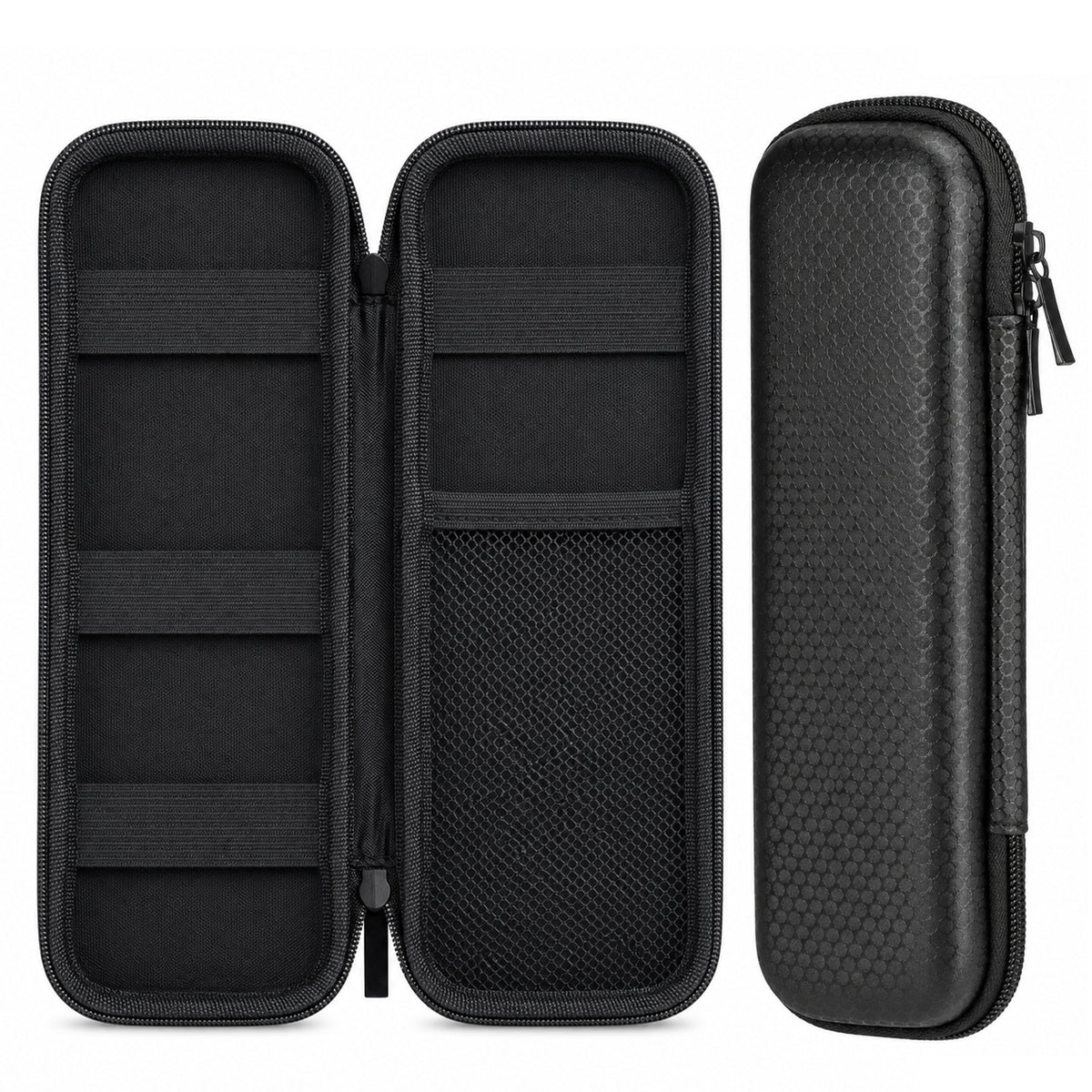 Zyghjort Hard Shell EVA Pencil Case Pouch Black Multifunctional