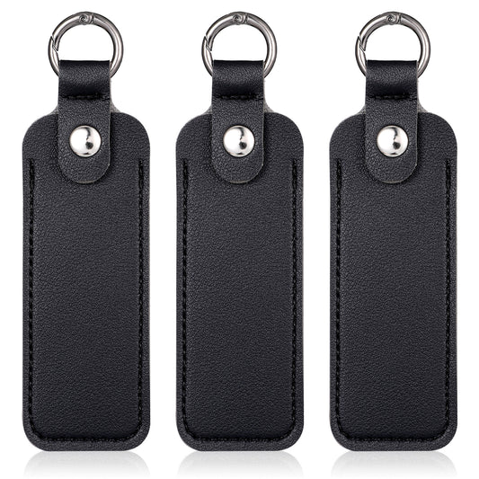 3PCS Microfiber Leather USB Flash Drive Case Anti Lost Thumb Flash Drive Holder USB Holder Protective Cover with Keychain, Small Portable Storage Carrying Case