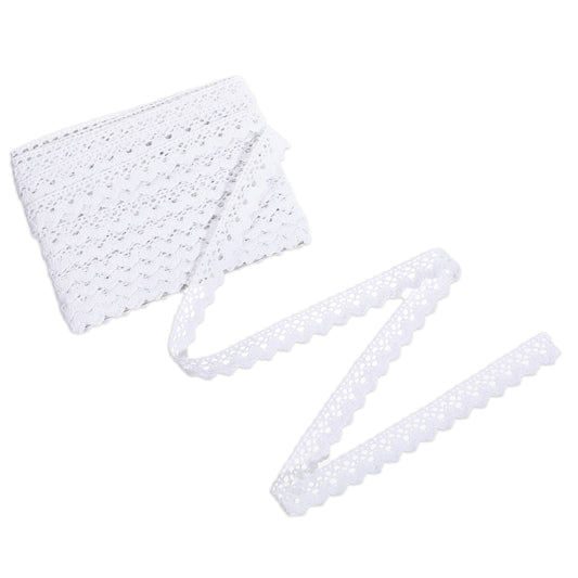 10 Yards Lace Ribbon Vintage Crochet Lace Trim White Sewing Ribbon for Crafts Gift Package Wrapping Bridal Wedding Decoration Scrapbooking Supplies (0.6 Inch)