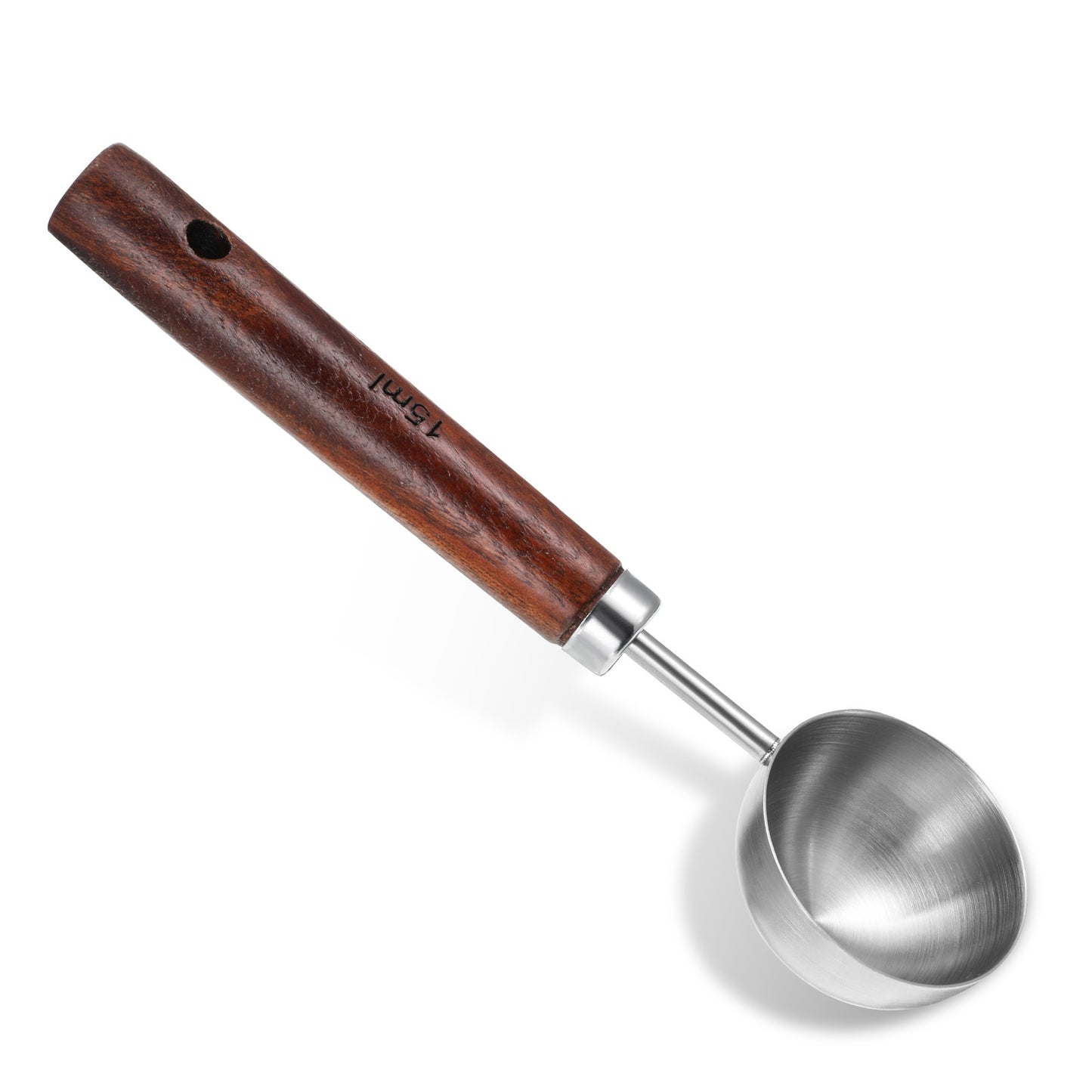Vintage Coffee Measuring Spoon Metal Tablespoon Measuring Spoon with Wooden Handle Retro Measurings Tablespoon 15ml Espresso Spoons with Walnut Handle for Kitchen Tea Coffee, Silver