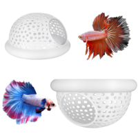 2 PCS Floating Betta Hammock, 3D Printed Aquarium Hammock with Feeding Ring Floating Bettas Hide Shrimp Cave Betta Fish Tank Accessories Safe Resting Spot for Bettas Shrimp Small Fish (White)