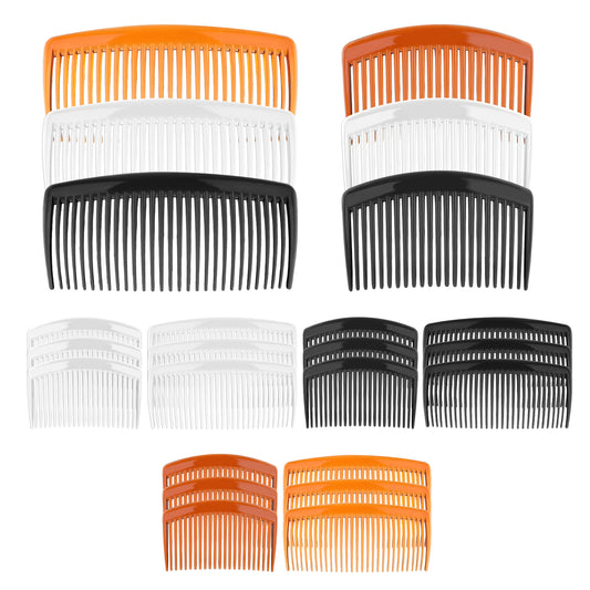 24 Pieces French Side Hair Combs, Plastic Twist Hair Comb Hair Combs for Styling 23/29 Teeth Decorative Hair Combs Vintage Style Hair Clips for Women Girls Bridal Hairstyle Accessories